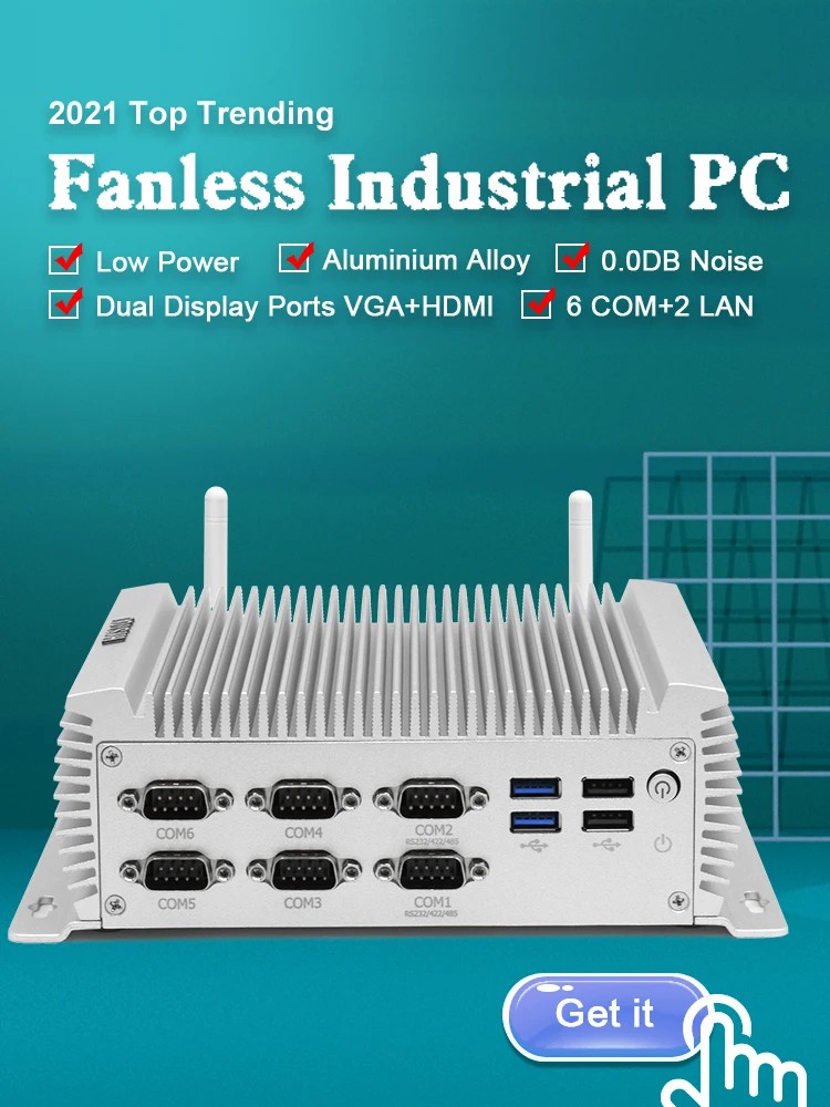 PC industri tanpa kipas mini P - Fanless Industrial Pc Rs485 Core I7 ulasan dan harga