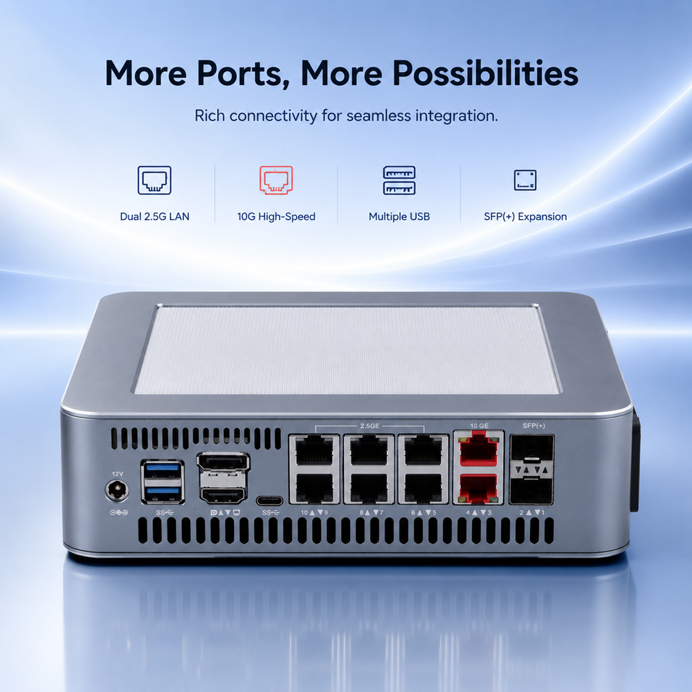 Qotom Q51551ST Mini PC Intel C - Dual Lan 10G Sfp+ Mini Pc ulasan dan harga